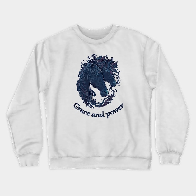 Grace and power, horse Crewneck Sweatshirt by ElArrogante